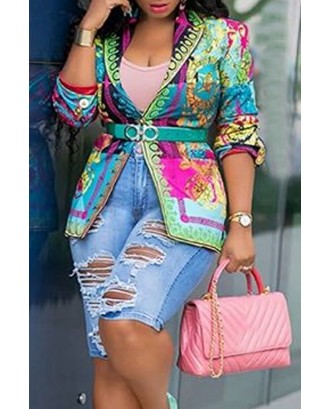 Lovely Trendy Printed Multicolor Blazer