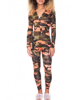 Lovely Casual Camouflage Printed Croci One-piece Jumpsuit
