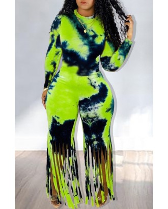 Lovely Casual Tassel Design Green One-piece Jumpsuit