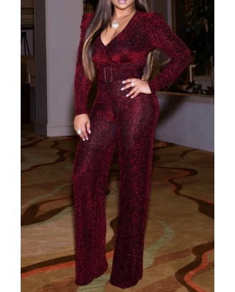Lovely Chic Loose Wine Red  One-piece Jumpsuit