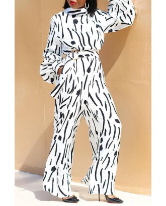 Lovely Trendy Printed White One-piece Jumpsuit