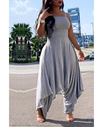 Lovely Trendy Loose Grey One-piece Jumpsuit