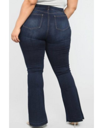 Lovely Casual Skinny Blue Plus Size Jeans