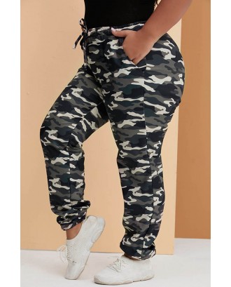 Lovely Trendy Camouflage Printed Green Plus Size Pants