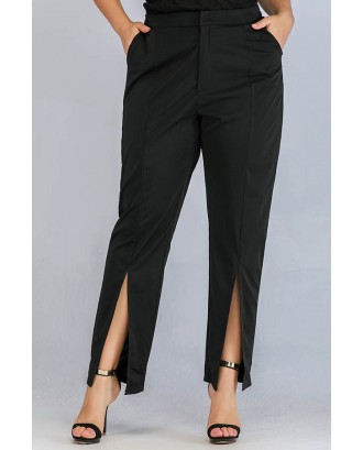 Lovely Casual Basic Black Plus Size Pants