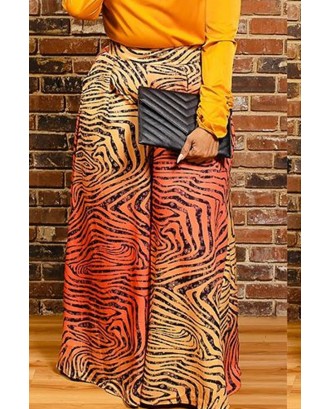 Lovely Casual Print Basic Multicolor Plus Size Pants