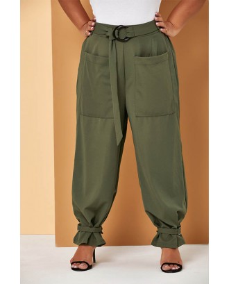 Lovely Casual Loose Green Plus Size Pants