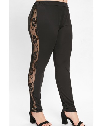 Lovely Chic Hollow-out Black Plus Size Pants