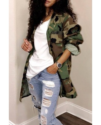 Lovely Trendy Camouflage Printed Coat