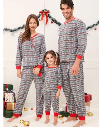Christmas Snowflake Print Matching Family Pajamas - Light Gray Dad Xl