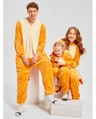 Fiery Dragon Animal Onesie Pajama for Family - Yellow Dad M