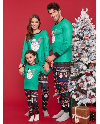 Christmas Snowman Print Family Matching Kids Nightwear -  Mom M