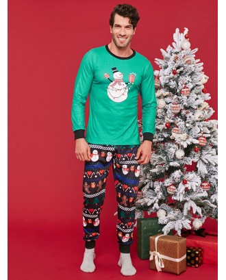 Christmas Snowman Print Family Matching Kids Nightwear -  Mom M