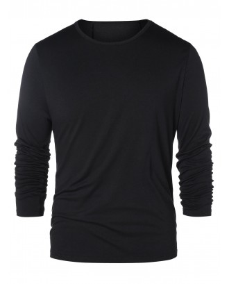 Long Sleeve Lace Up Casual T-shirt - Black 2xl