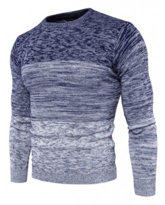 Round Neck Comfortable Sweater for Man - Blue 3xl
